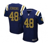 Men's Nike New York Jets #48 Jordan Jenkins Elite Navy Blue Alternate NFL Jersey