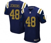Men's Nike New York Jets #48 Jordan Jenkins Elite Navy Blue Alternate NFL Jersey