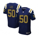 Men's Nike New York Jets #50 Darron Lee Elite Navy Blue Alternate NFL Jersey