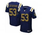 Men's Nike New York Jets #53 Mike Catapano Elite Navy Blue Alternate NFL Jersey