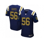 Men's Nike New York Jets #56 DeMario Davis Elite Navy Blue Alternate NFL Jersey