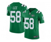 Men's Nike New York Jets #58 Darron Lee Elite Green Rush NFL Jersey