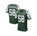 Men's Nike New York Jets #58 Erin Henderson Elite Green Team Color NFL Jersey