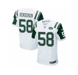 Men's Nike New York Jets #58 Erin Henderson Elite White NFL Jersey