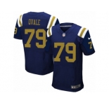 Men's Nike New York Jets #79 Brent Qvale Elite Navy Blue Alternate NFL Jersey