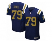Men's Nike New York Jets #79 Brent Qvale Elite Navy Blue Alternate NFL Jersey