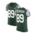 Men's Nike New York Jets #89 Chris Herndon Green Team Color Vapor Untouchable Elite Player NFL Jersey