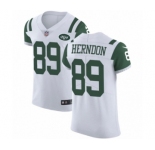 Men's Nike New York Jets #89 Chris Herndon White Vapor Untouchable Elite Player NFL Jersey