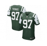 Men's Nike New York Jets #97 Lawrence Thomas Elite Green Team Color NFL Jersey