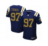 Men's Nike New York Jets #97 Lawrence Thomas Elite Navy Blue Alternate NFL Jersey