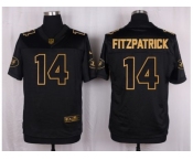 Nike New York Jets #14 Ryan Fitzpatrick Black Pro Line Gold Collection Jersey[Elite]