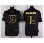 Nike New York Jets #15 Brandon Marshall Black Pro Line Gold Collection Jersey[Elite]
