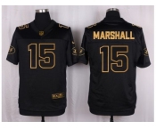 Nike New York Jets #15 Brandon Marshall Black Pro Line Gold Collection Jersey[Elite]