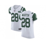 Nike New York Jets #28 Curtis Martin White Men Stitched NFL Vapor Untouchable Elite Jersey
