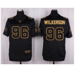 Nike New York Jets #96 Muhammad Wilkerson Black Pro Line Gold Collection Jersey[Elite]