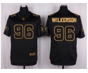 Nike New York Jets #96 Muhammad Wilkerson Black Pro Line Gold Collection Jersey[Elite]