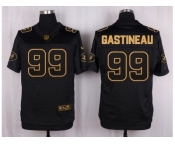 Nike New York Jets #99 Mark Gastineau Black Pro Line Gold Collection Jersey[Elite]
