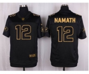nike nfl jerseys new york jets #12 namath black gold collection[Elite]