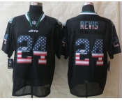 nike nfl jerseys new york jets #24 revis black[Elite USA flag fashion]