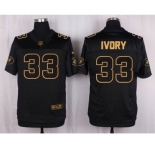 nike nfl jerseys new york jets #33 ivory black gold collection[Elite]