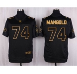 nike nfl jerseys new york jets #74 nick mangold black gold collection[Elite]