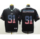 nike nfl jerseys new york jets #91 richardson black[Elite USA flag fashion]