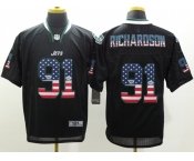 nike nfl jerseys new york jets #91 richardson black[Elite USA flag fashion]