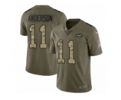 Men Nike New York Jets #11 Robby Anderson Limited Olive Camo 2017 Salute to Service NFL Jersey