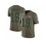 Men Nike New York Jets #19 Keyshawn Johnson Limited Olive 2017 Salute to Service NFL Jersey