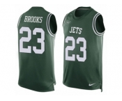 Men Nike New York Jets #23 Terrence Brooks Limited Green Player Name & Number Tank Top NFL Jersey