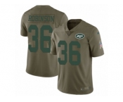 Men Nike New York Jets #36 Rashard Robinson Limited Olive 2017 Salute to Service NFL Jersey
