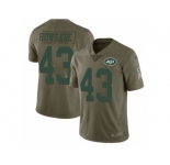 Men Nike New York Jets #43 Julian Howsare Limited Olive 2017 Salute to Service NFL Jersey