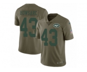 Men Nike New York Jets #43 Julian Howsare Limited Olive 2017 Salute to Service NFL Jersey