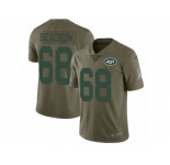 Men Nike New York Jets #68 Kelvin Beachum Limited Olive 2017 Salute to Service NFL Jersey