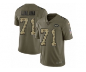 Men Nike New York Jets #71 Ben Ijalana Limited Olive Camo 2017 Salute to Service NFL Jersey