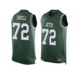 Men Nike New York Jets #72 Brandon Shell Limited Green Player Name & Number Tank Top NFL Jersey