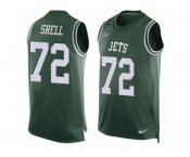 Men Nike New York Jets #72 Brandon Shell Limited Green Player Name & Number Tank Top NFL Jersey