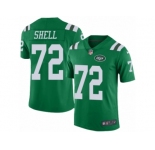Men Nike New York Jets #72 Brandon Shell Limited Green Rush Vapor Untouchable NFL Jersey