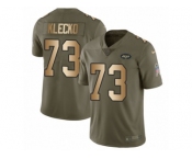 Men Nike New York Jets #73 Joe Klecko Limited Olive Gold 2017 Salute to Service NFL Jersey
