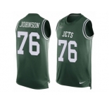 Men Nike New York Jets #76 Wesley Johnson Limited Green Player Name & Number Tank Top NFL Jersey