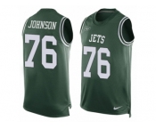 Men Nike New York Jets #76 Wesley Johnson Limited Green Player Name & Number Tank Top NFL Jersey