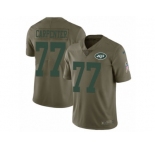 Men Nike New York Jets #77 James Carpenter Limited Olive 2017 Salute to Service NFL Jersey