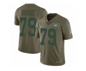 Men Nike New York Jets #79 Brent Qvale Limited Olive 2017 Salute to Service NFL Jersey