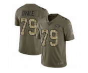 Men Nike New York Jets #79 Brent Qvale Limited Olive Camo 2017 Salute to Service NFL Jersey