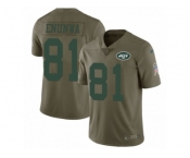 Men Nike New York Jets #81 Quincy Enunwa Limited Olive 2017 Salute to Service NFL Jersey