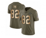 Men Nike New York Jets #82 Will Tye Limited Olive Gold 2017 Salute to Service NFL Jersey