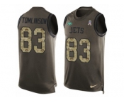 Men Nike New York Jets #83 Eric Tomlinson Limited Green Salute to Service Tank Top NFL Jersey