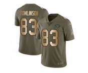 Men Nike New York Jets #83 Eric Tomlinson Limited Olive Gold 2017 Salute to Service NFL Jersey