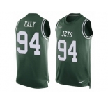 Men Nike New York Jets #94 Kony Ealy Limited Green Player Name & Number Tank Top NFL Jersey