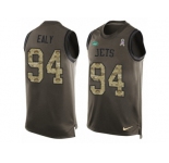 Men Nike New York Jets #94 Kony Ealy Limited Green Salute to Service Tank Top NFL Jersey